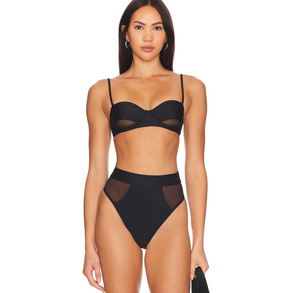Lovers + Friends Black High Waist Bikini Bottom